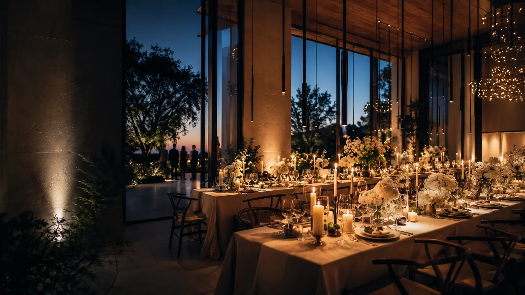 VELORA HOUSE event hall at night